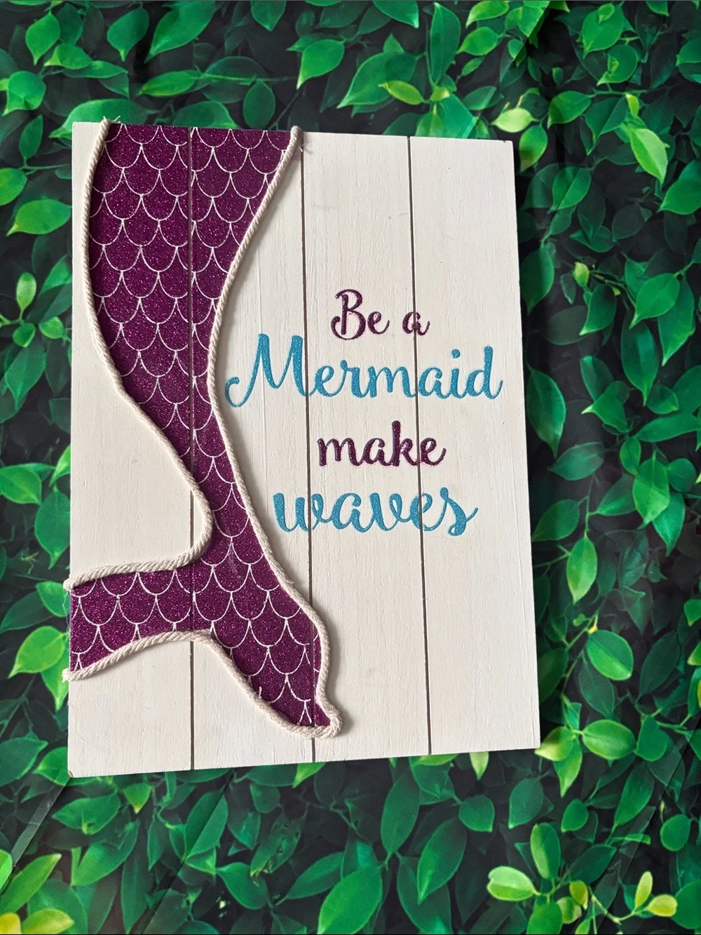Mermaid Make Waves Wall Plaque - Purple & Teal